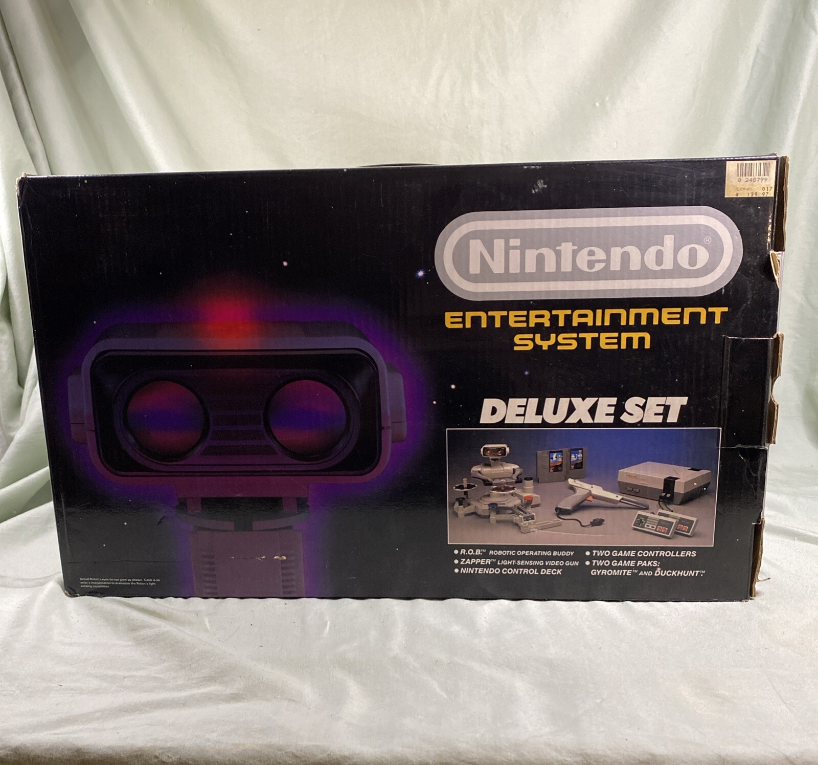 Complete In Box Nintendo NES DELUXE Set ROB Robot Duck Hunt Zapper Gun 80s