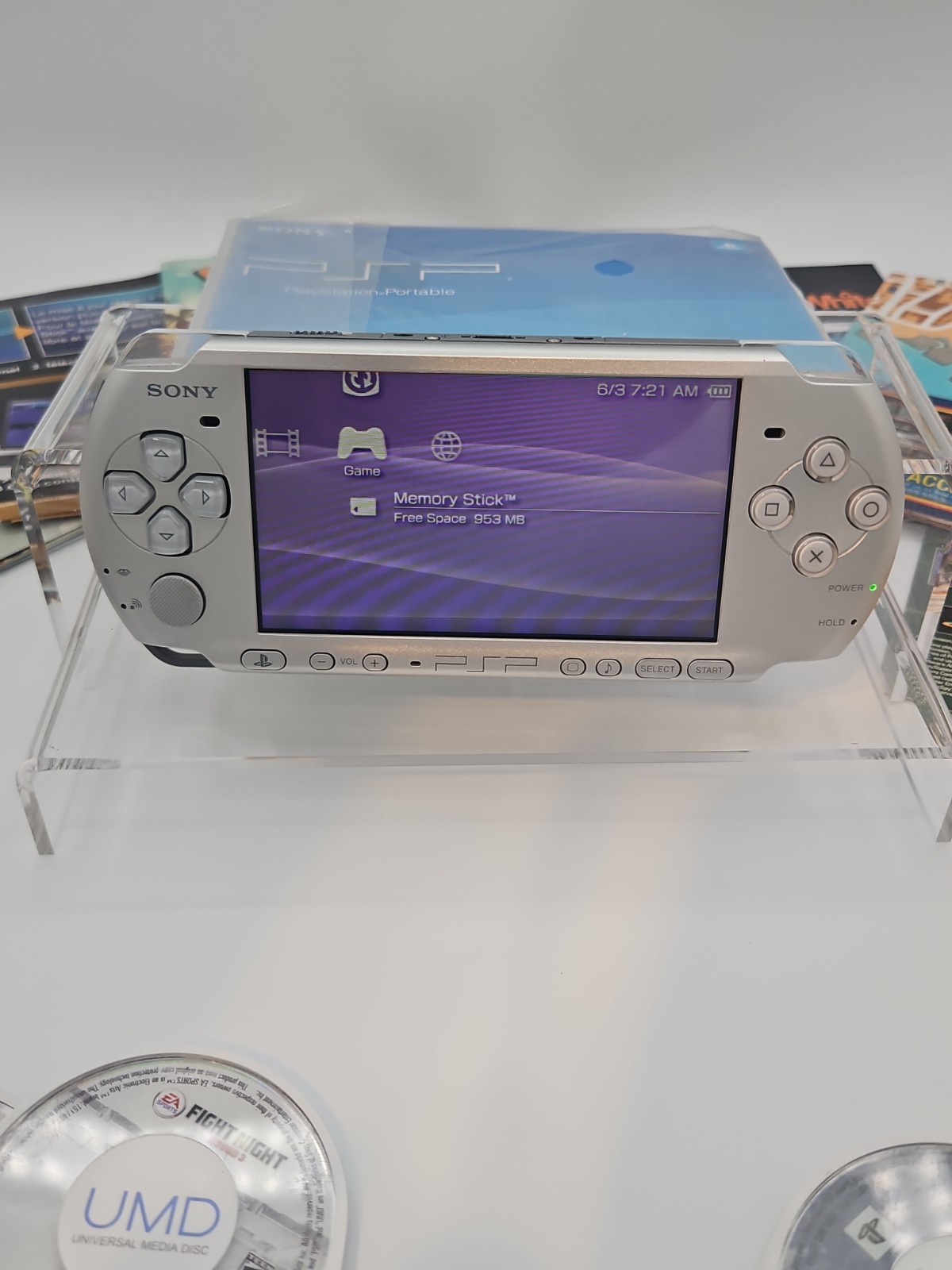Sony PSP 3001 Silver Portable Handheld Console System Bundle With 12 Games Case