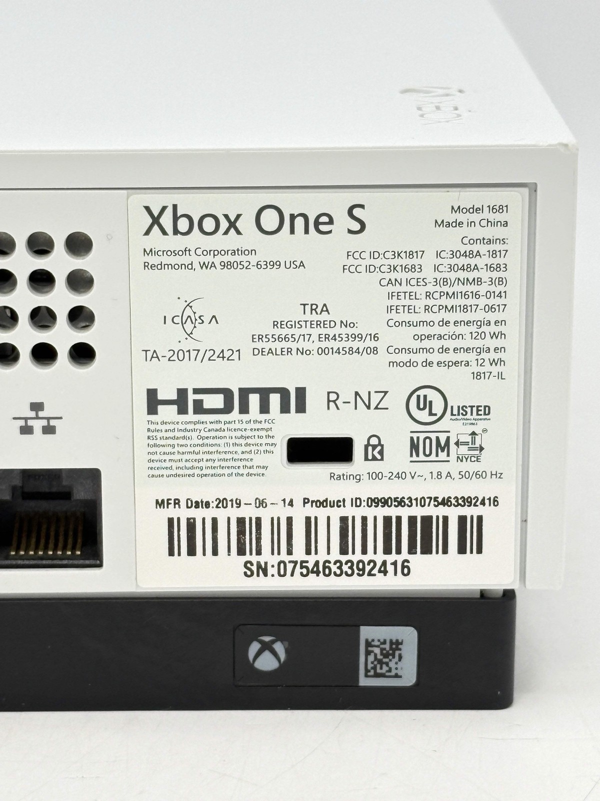 Microsoft Xbox One S 1681 500GB Standard Edition White Used