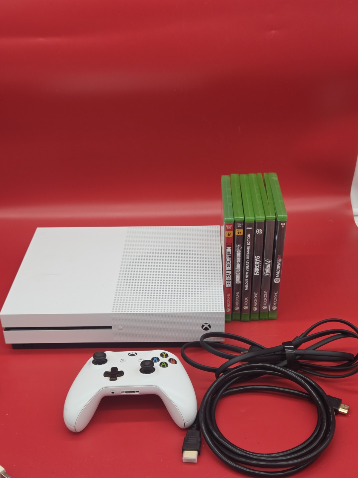 Microsoft Xbox One S Disc Edition Video Game Console White With 6 Games