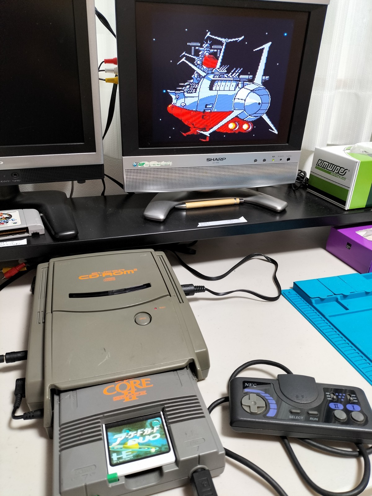 PC Engine SUPER CD ROM2 PI-CD1 + Core Grafx II PI-TG7 SET Tested