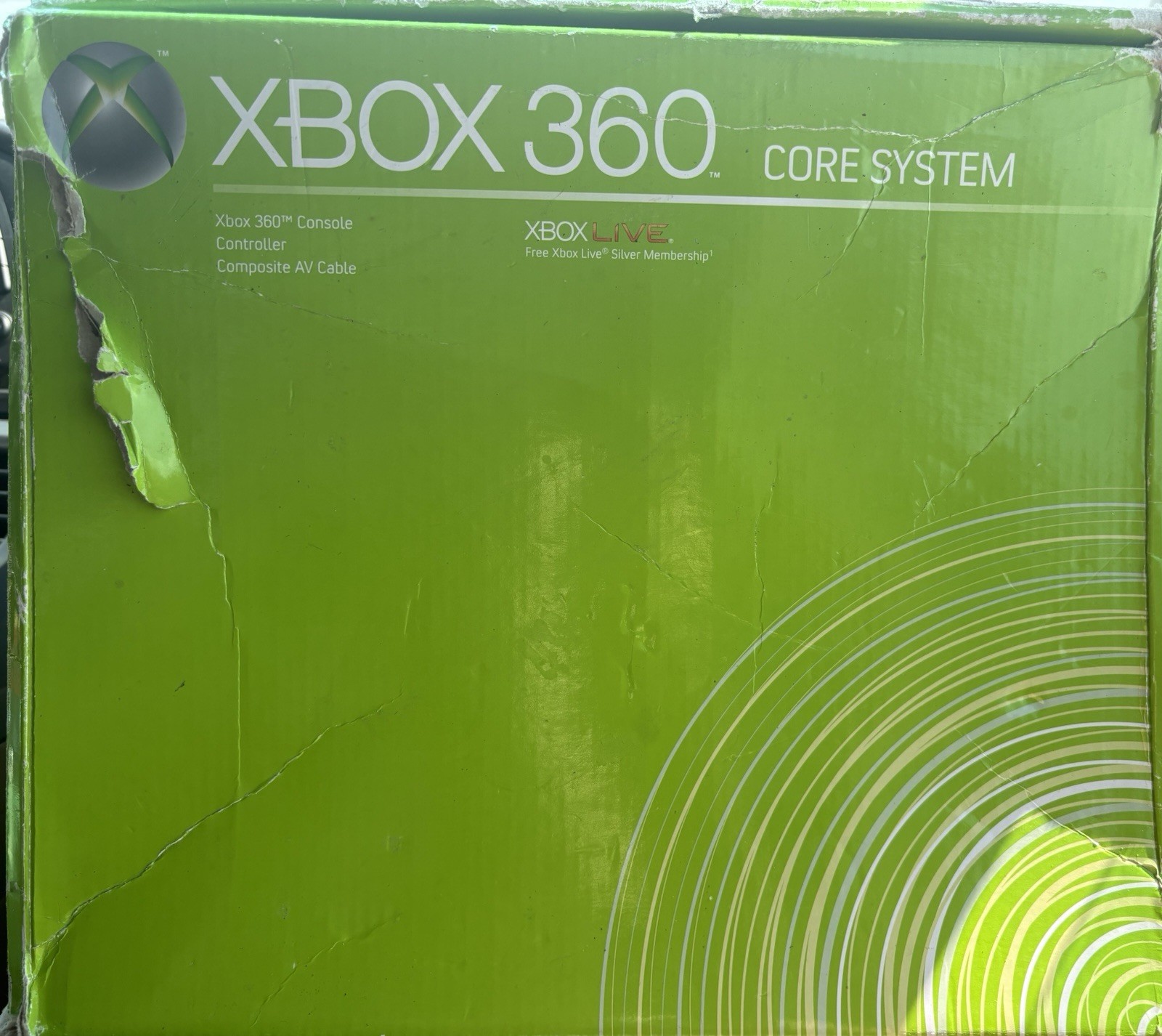 Working Microsoft Xbox 360 Core System White Console (B4K-00001) + Face Plates