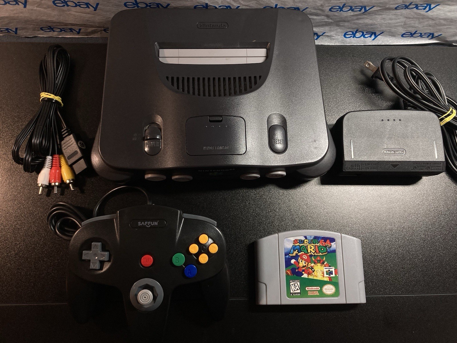 Nintendo 64 N64 Console + Super Mario 64+Controller+Cords