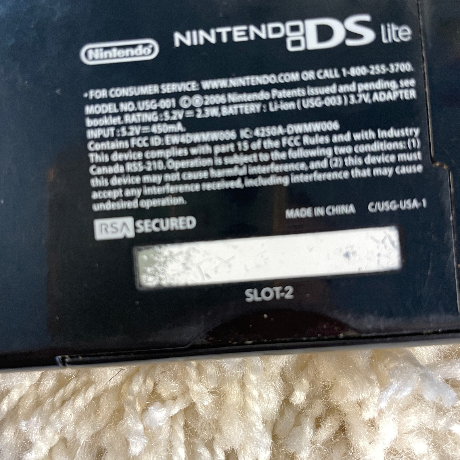 Nintendo DS Lite Handheld Console Onyx Black USG-001 READ