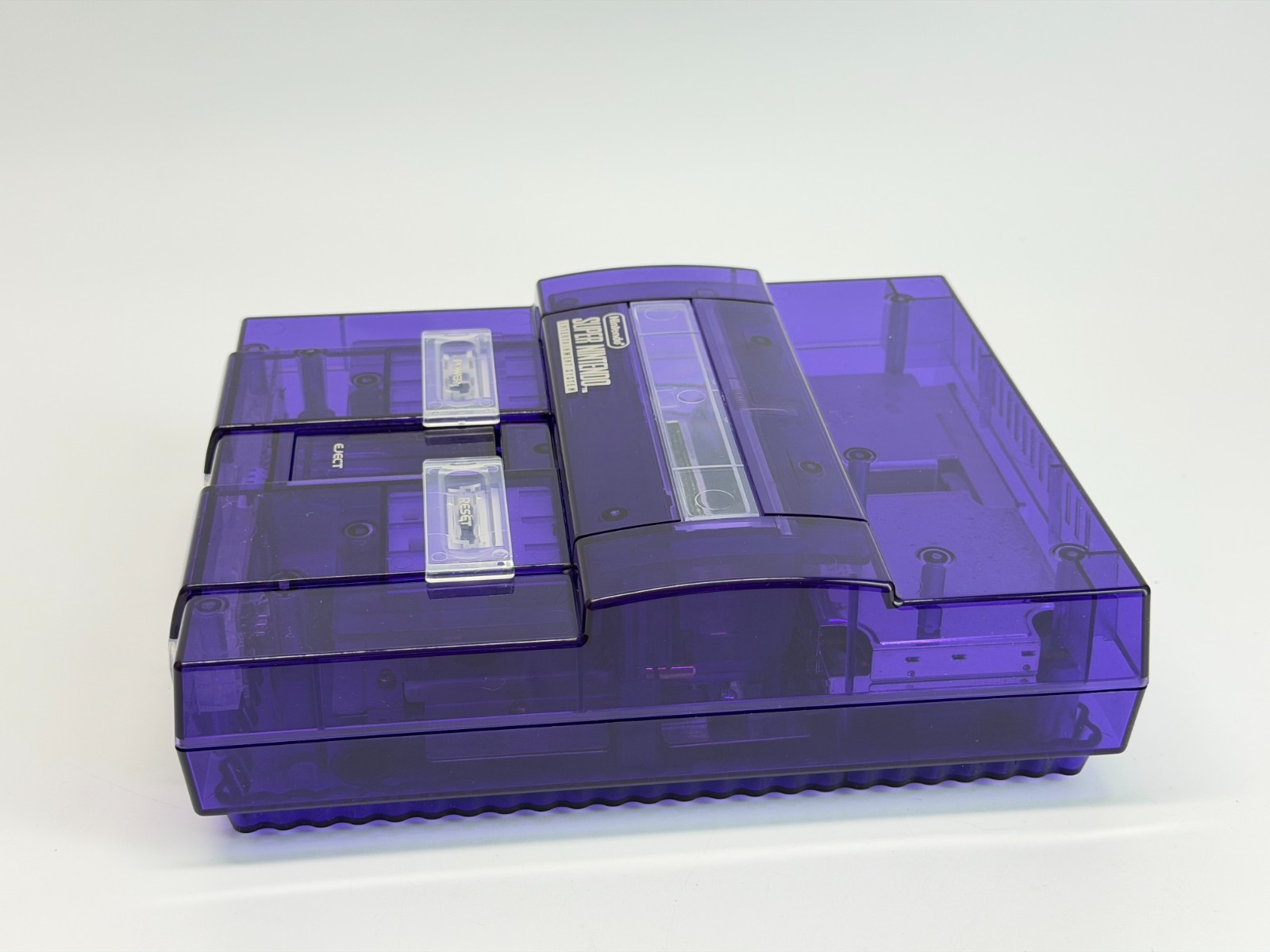 Super Nintendo – New Clear Purple Shell – System Bundle w/Super Mario World