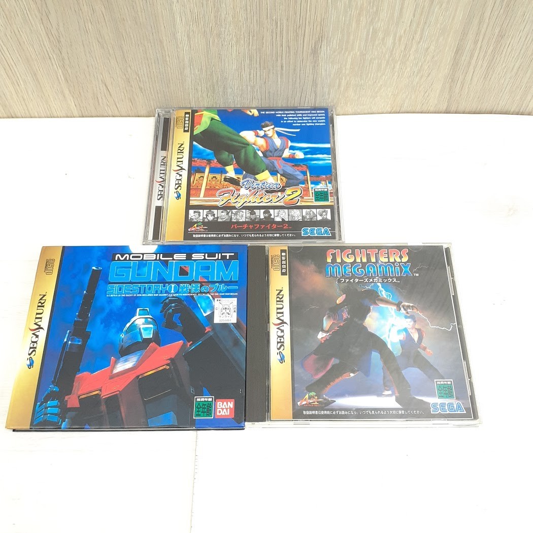 SEGA SATURN CONSOLE Bundle with 2 Controllers & 3 Games Gundam V. Fighter Japan