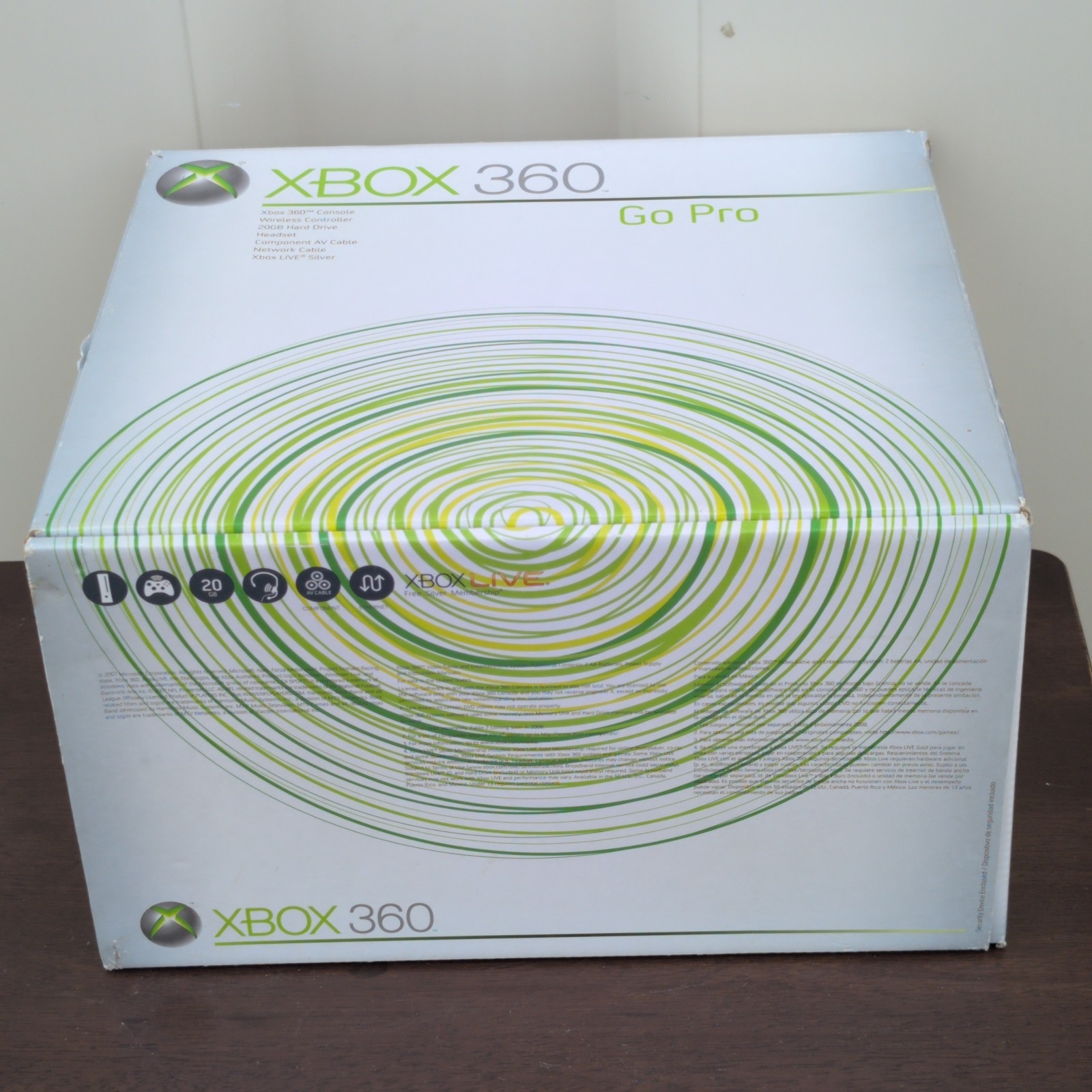 BOX ONLY Microsoft Xbox 360 Pro Console White + Paperwork / Manuals