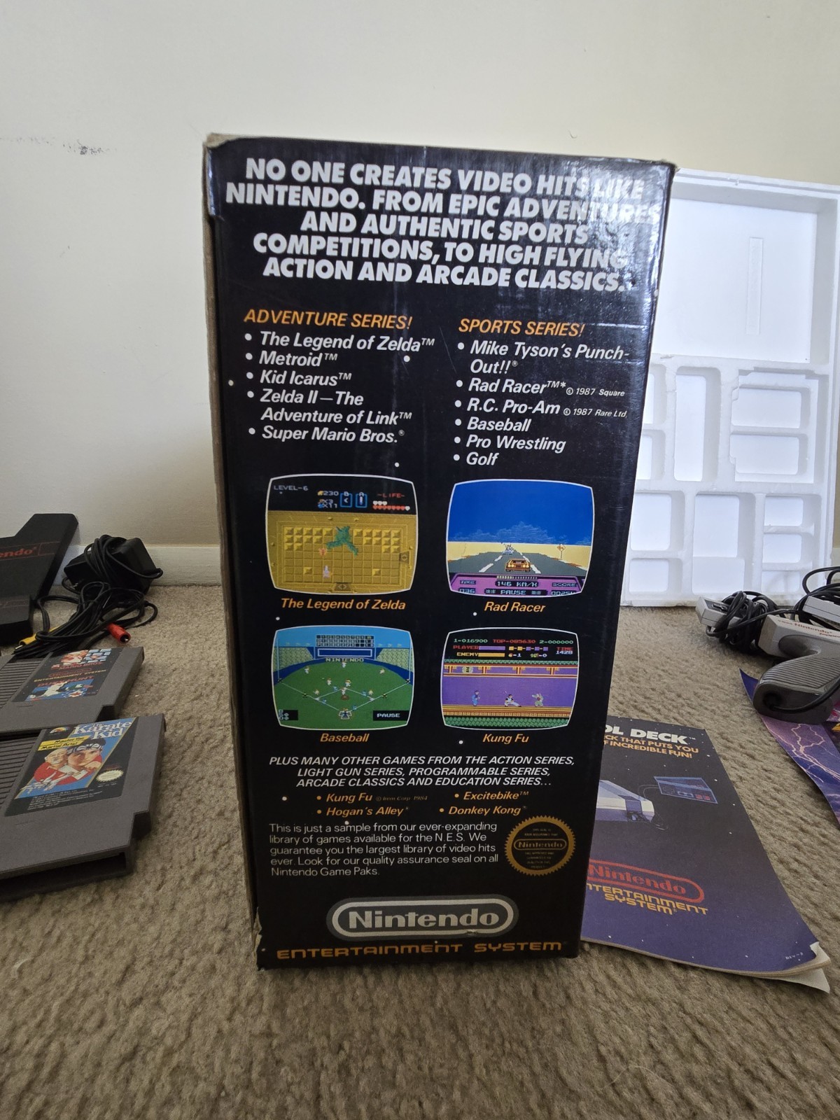 Nintendo NES Action Set Home Console Complete In Box With 6 Games, 2 Controllers