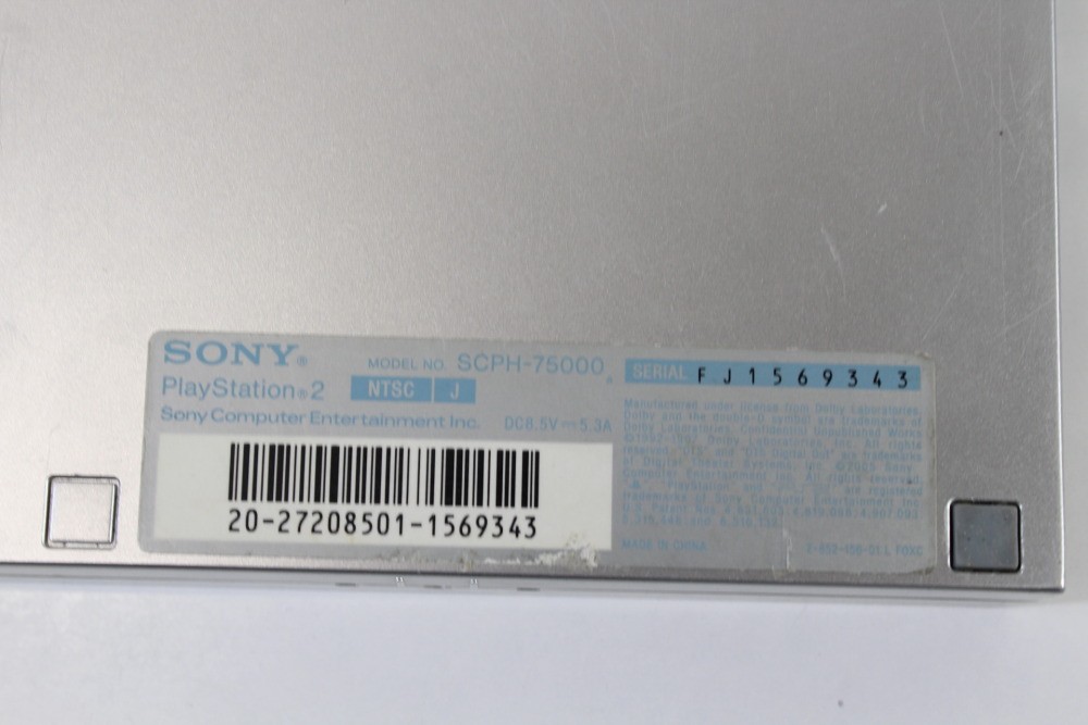 PlayStation 2 PS2 Slim Silver Console SCPH-75000 AC AV NTSC-J Japan WORKS GREAT