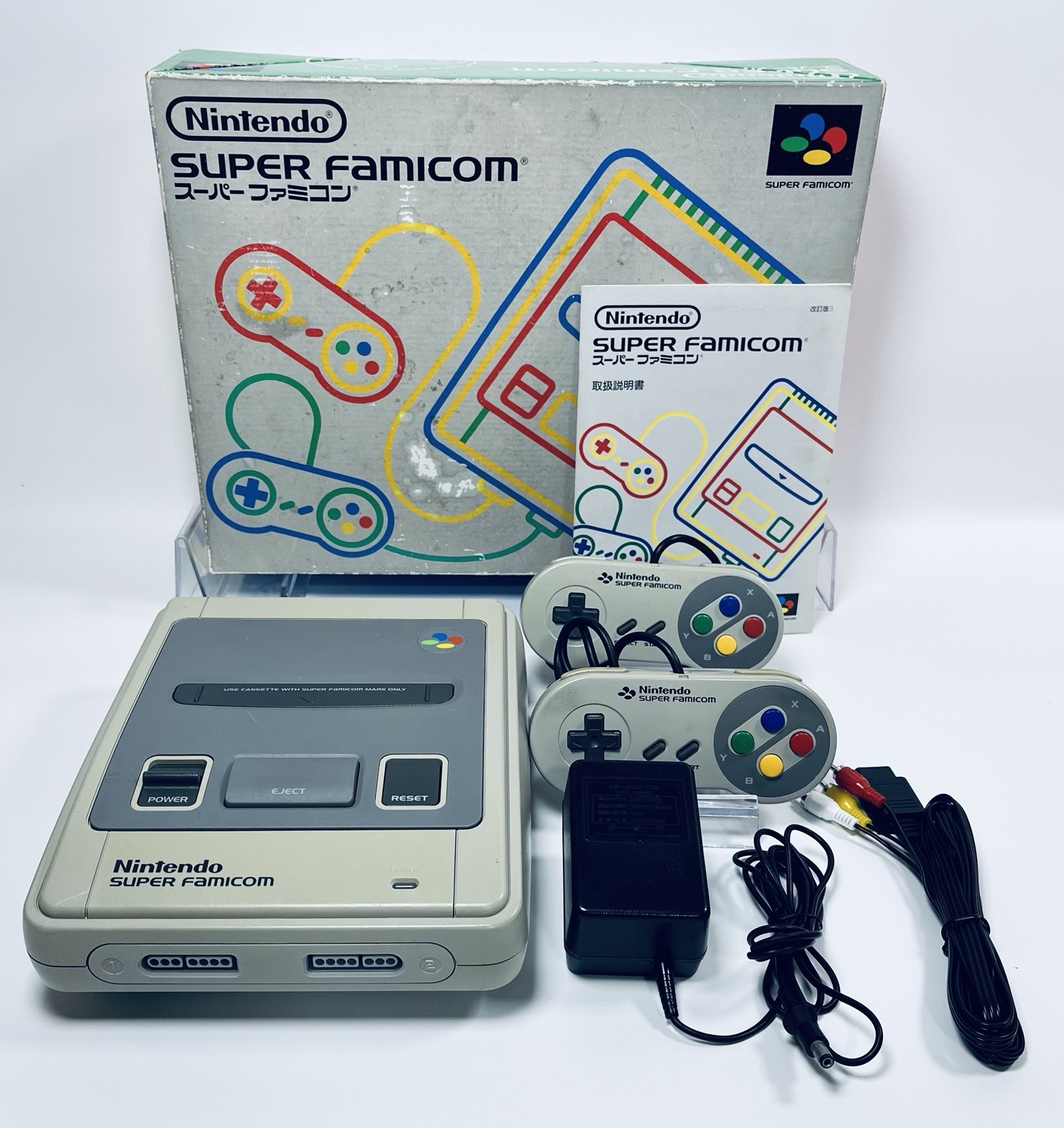 Nintendo Super Famicom Console Boxed Tested Working Japan SFC Controller Set