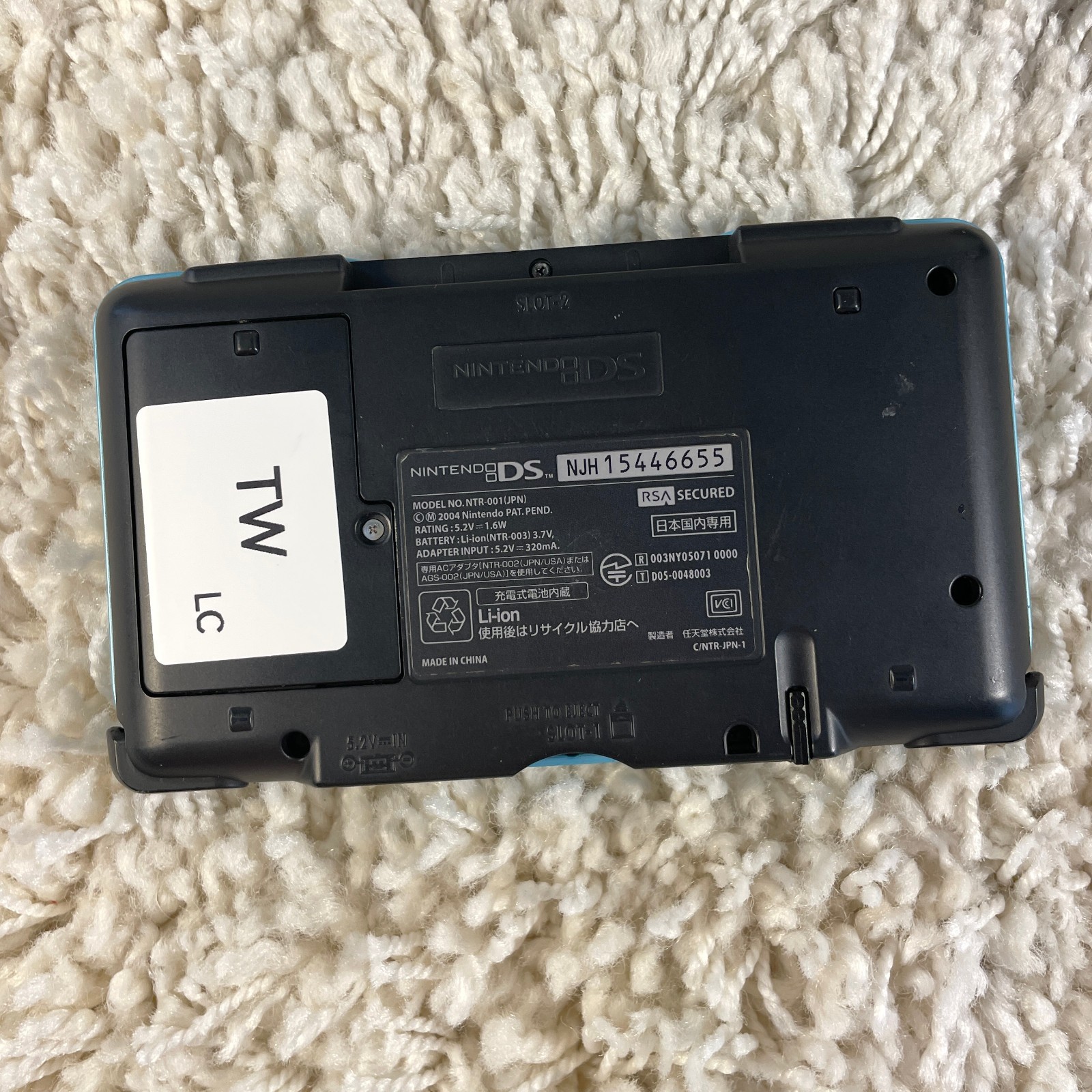 Nintendo DS Original OG Turqoise Blue Handheld Console NTR-001 Tested
