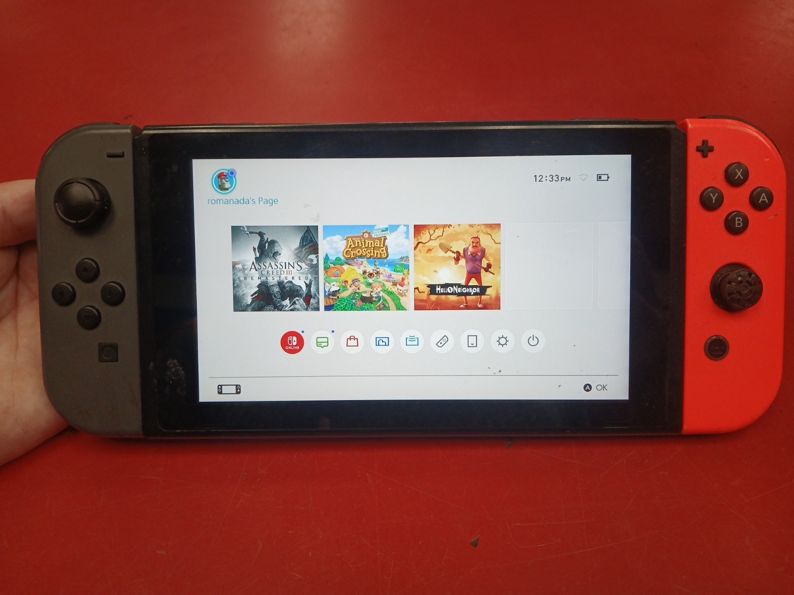 Nintendo Switch Console R & B Joycons (Charger Not Included)