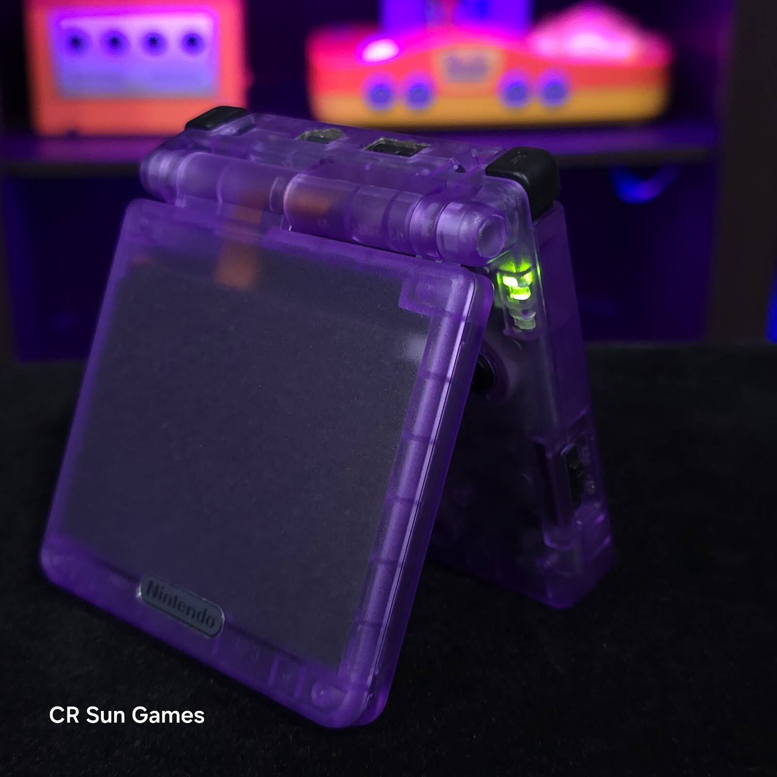 Clear Purple Nintendo Game Boy Advance GBA SP IPS V2 And USB-C