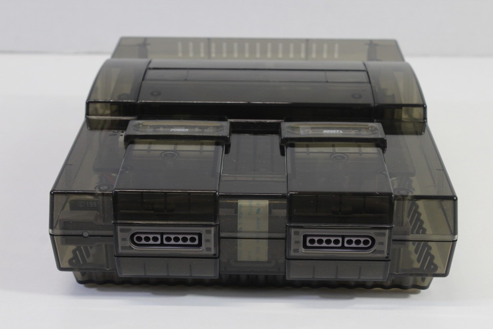 Super Nintendo Transparent Clear Black Console SNES SFC Converted AC Adapter AV