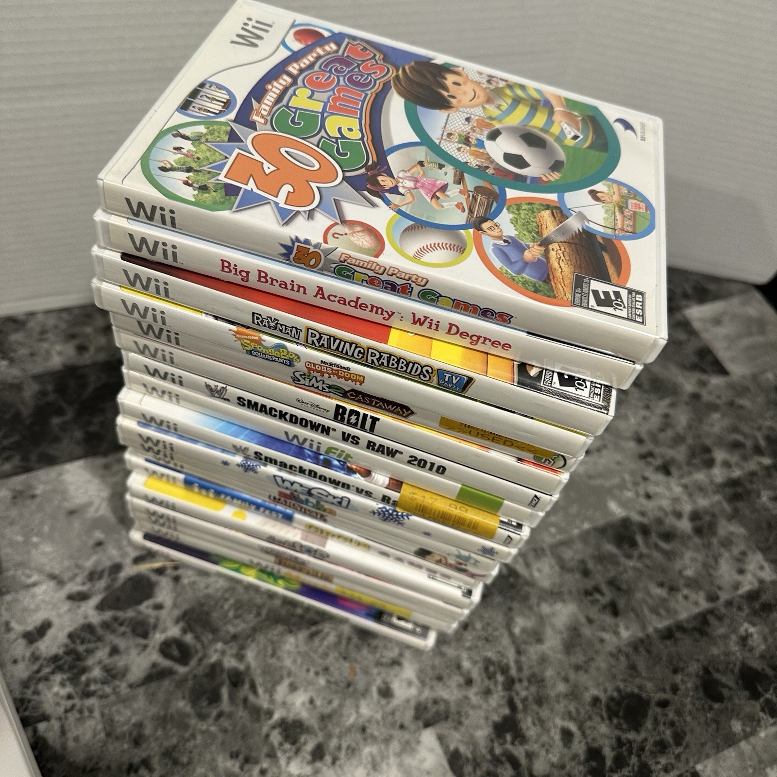 Nintendo Wii RVL-001 White Large Bundle W/Games And Lots Of Accessories Tested