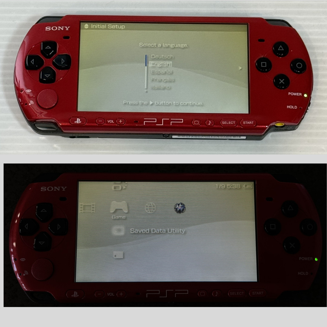 Sony PSP-3000 Console Red Black VALUE PAK Region Free w/2GB, Pouch – Excellent