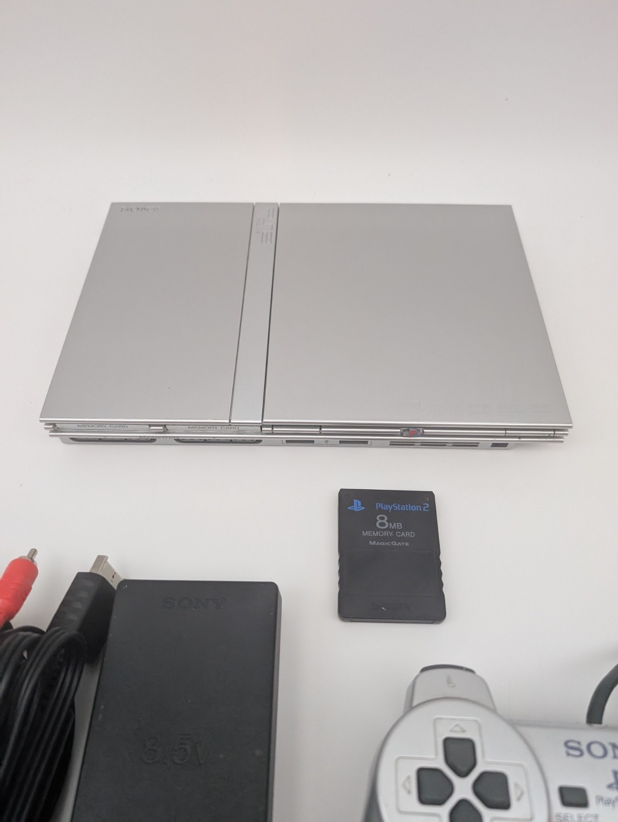 Sony PS2 Slim SCPH-79001 Silver Console Bundle New Laser Disc Spindle Authentic