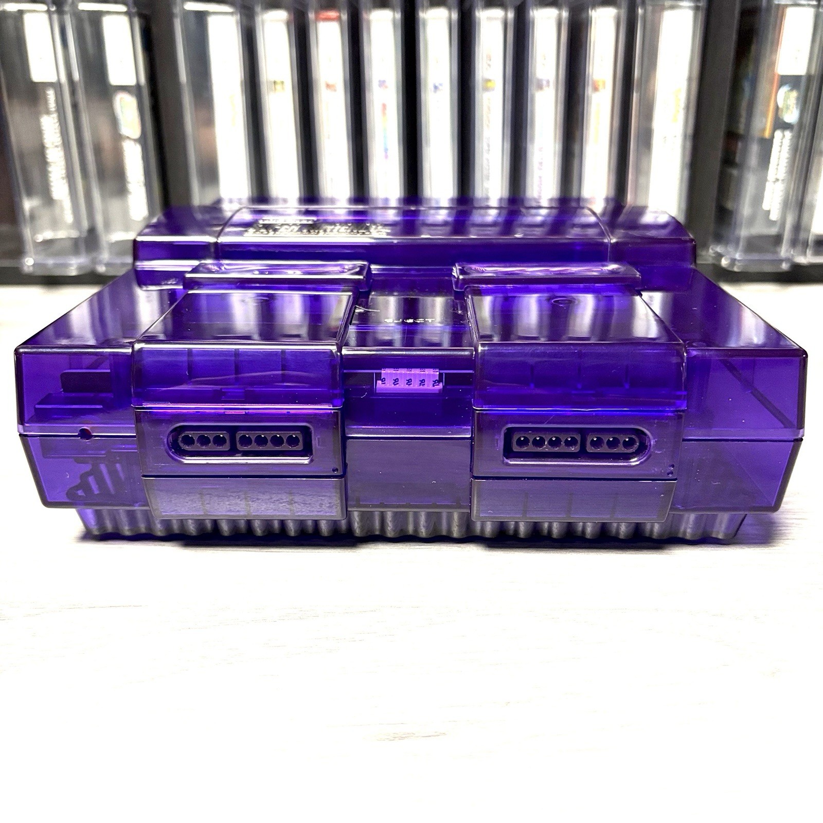 Custom Transparent Purple Super Nintendo SNES Game Console SNS-001