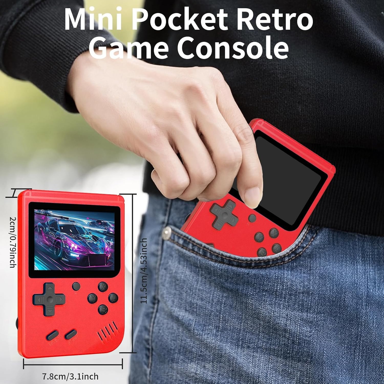 NEW 400 Games Retro Handheld Game Console Video Game Player FunGiftRandom Color