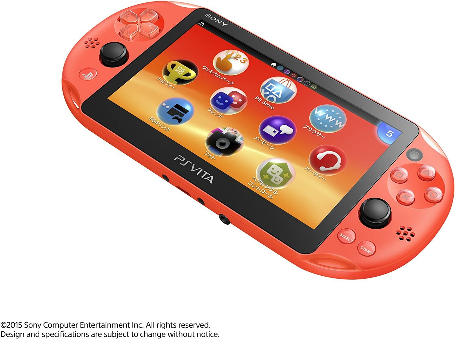 【Good】PS Vita Neon Orange PCH 2000 Za24 Console w/Charger Playstation PSV Slim