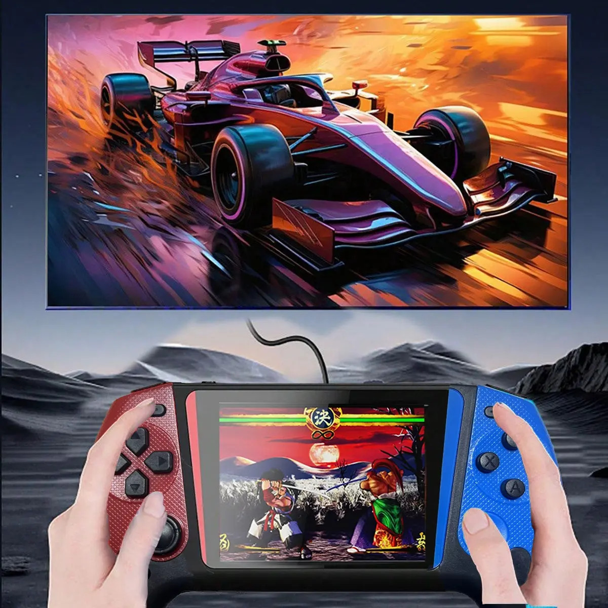 Retro Handheld Game Console 3.5in 500 Games Wireless Controller TV