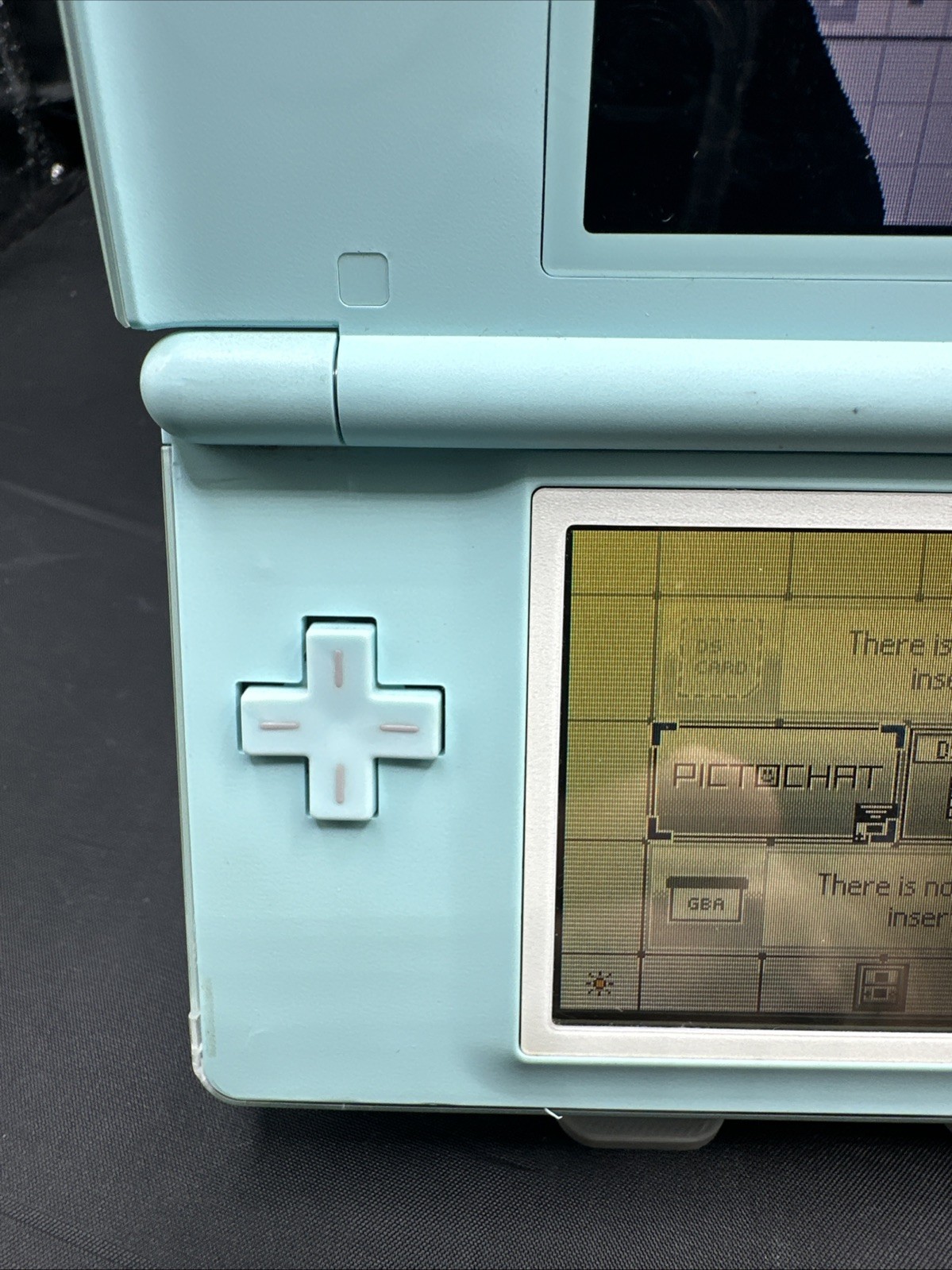 Nintendo DS Lite Console Ice Blue USG-001 Works Top Screen Smashed