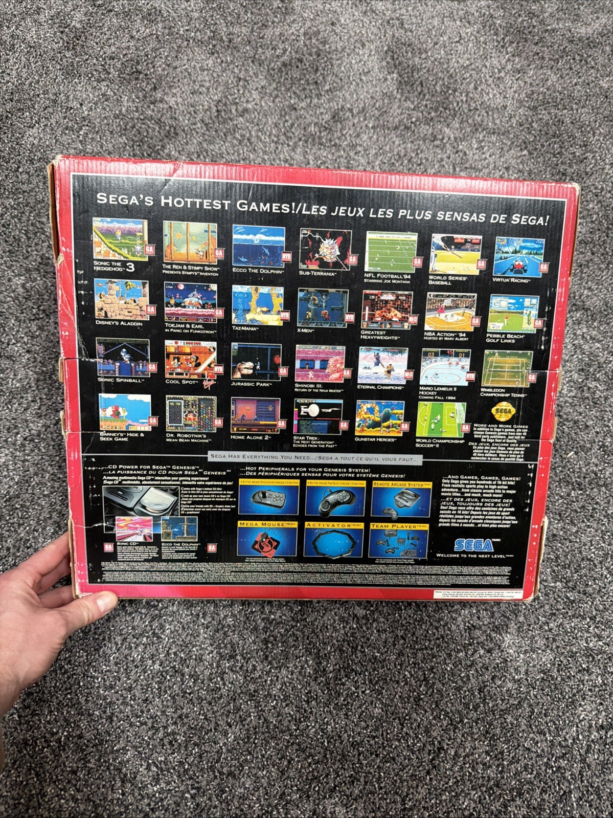 SEGA Genesis Model 2 Core System CIB w/ Sonic 2 Cardboard Inserts OEM WORKING