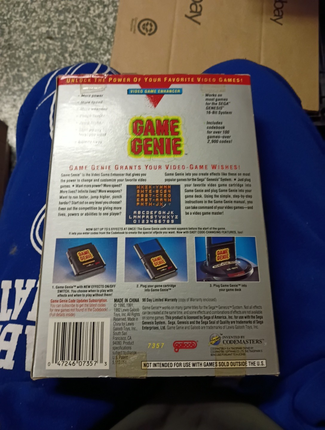 Vintage Sega Genesis Game Geni Code Book and Cartridge
