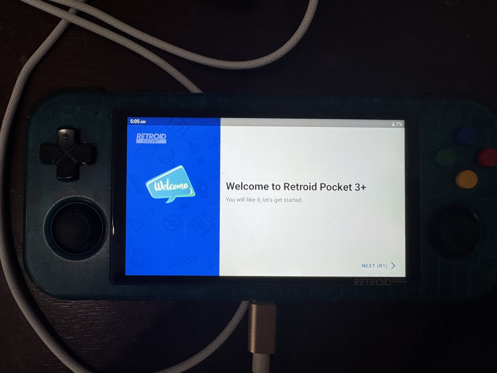 Retroid Pocket 3 Plus w/Case,Charger & Grip (tested & working)