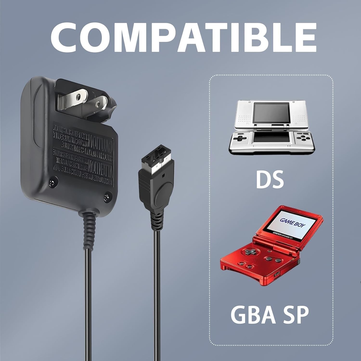 Gameboy Advance SP Charger, Nintendo DS AC Adapter, GBA SP USB Power Cable