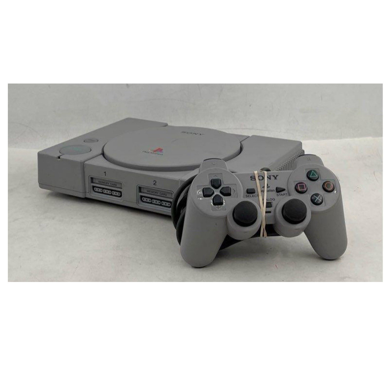 Sony PlayStation 1 PS1 Gray Console w/ Dual Analog Controller (Console tested)