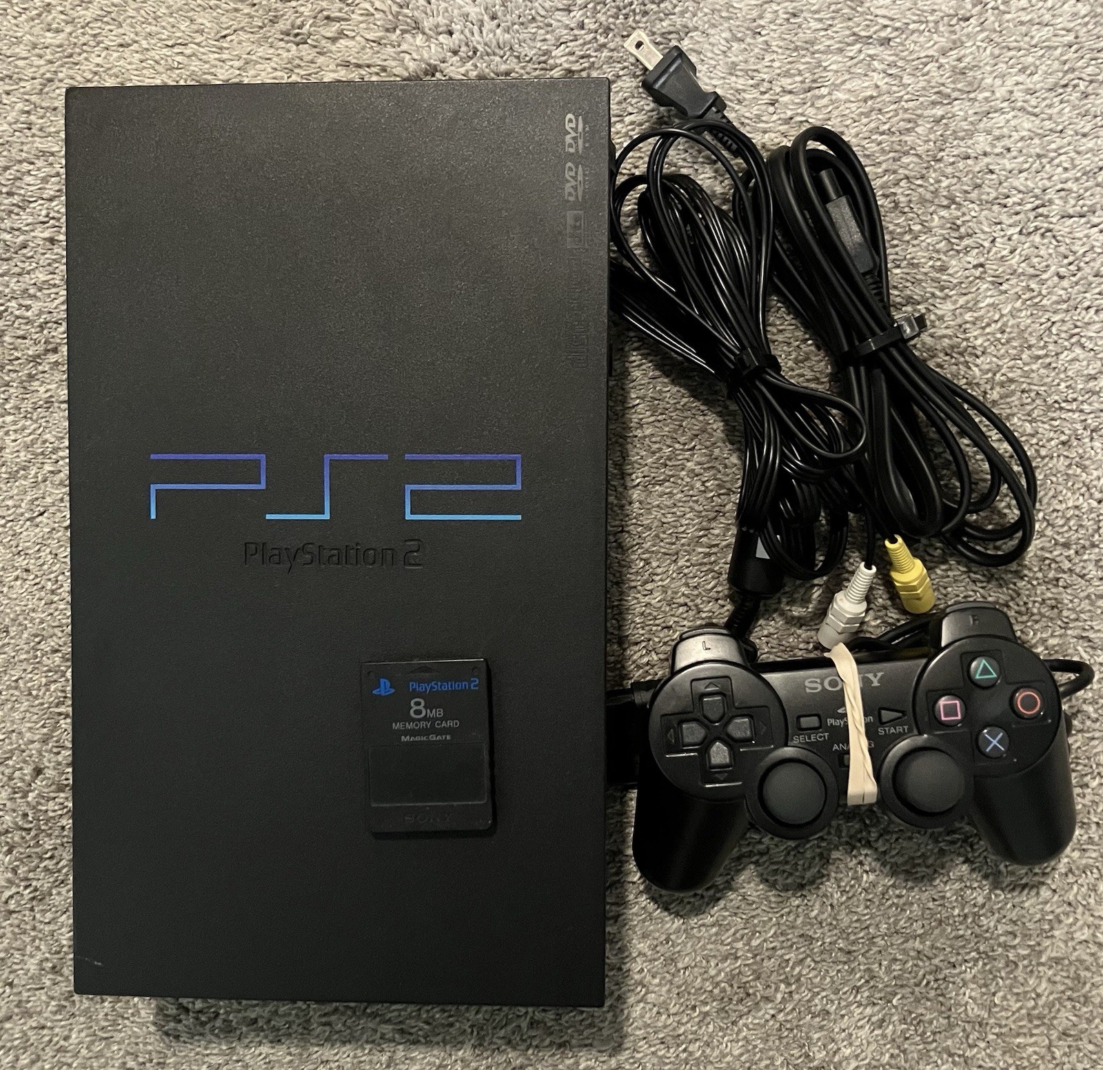Sony PlayStation 2 PS2 Fat Console SCPH-39001 Bundle Controller + Memory Card