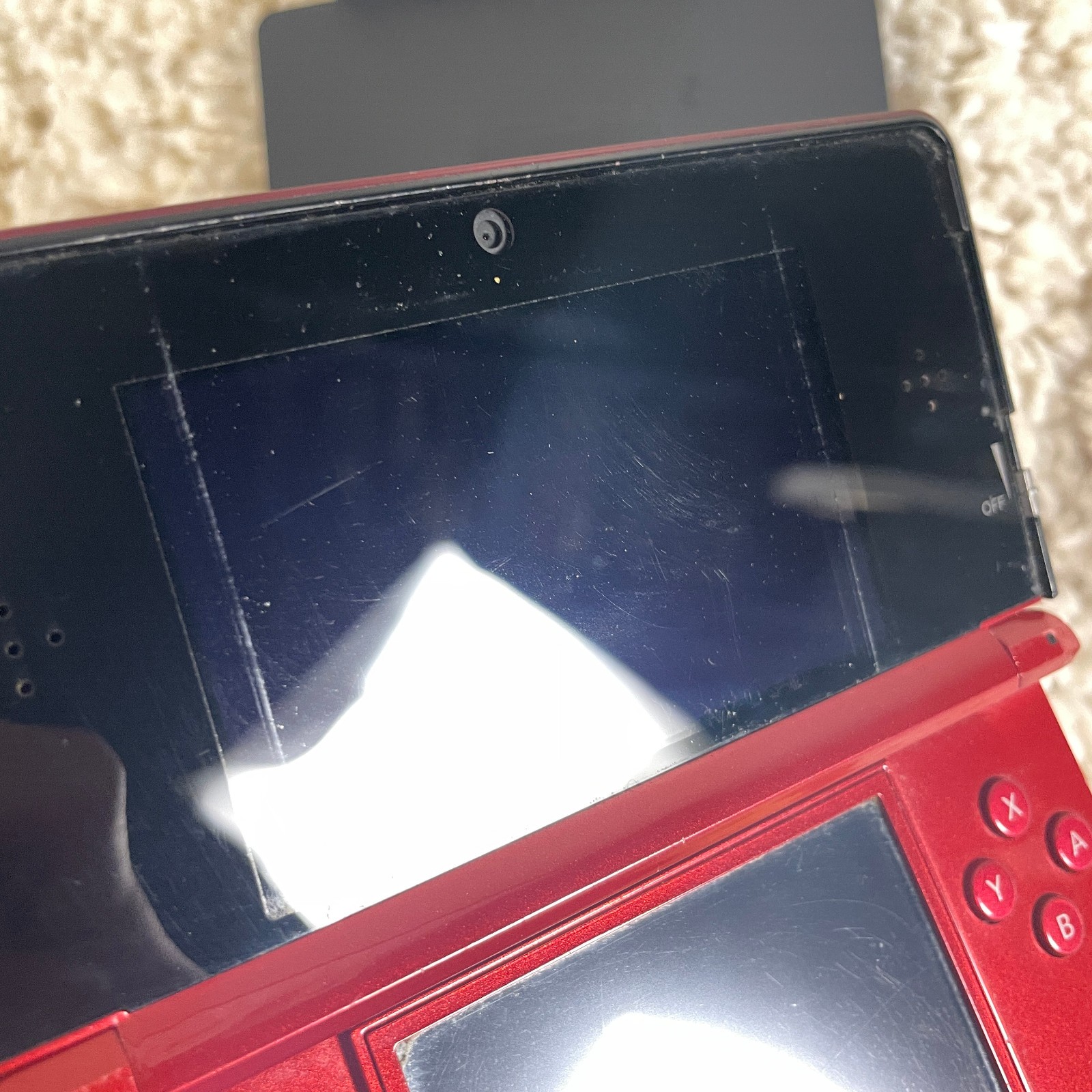 Nintendo 3DS Flame Red Handheld Console System CTR-001 READ
