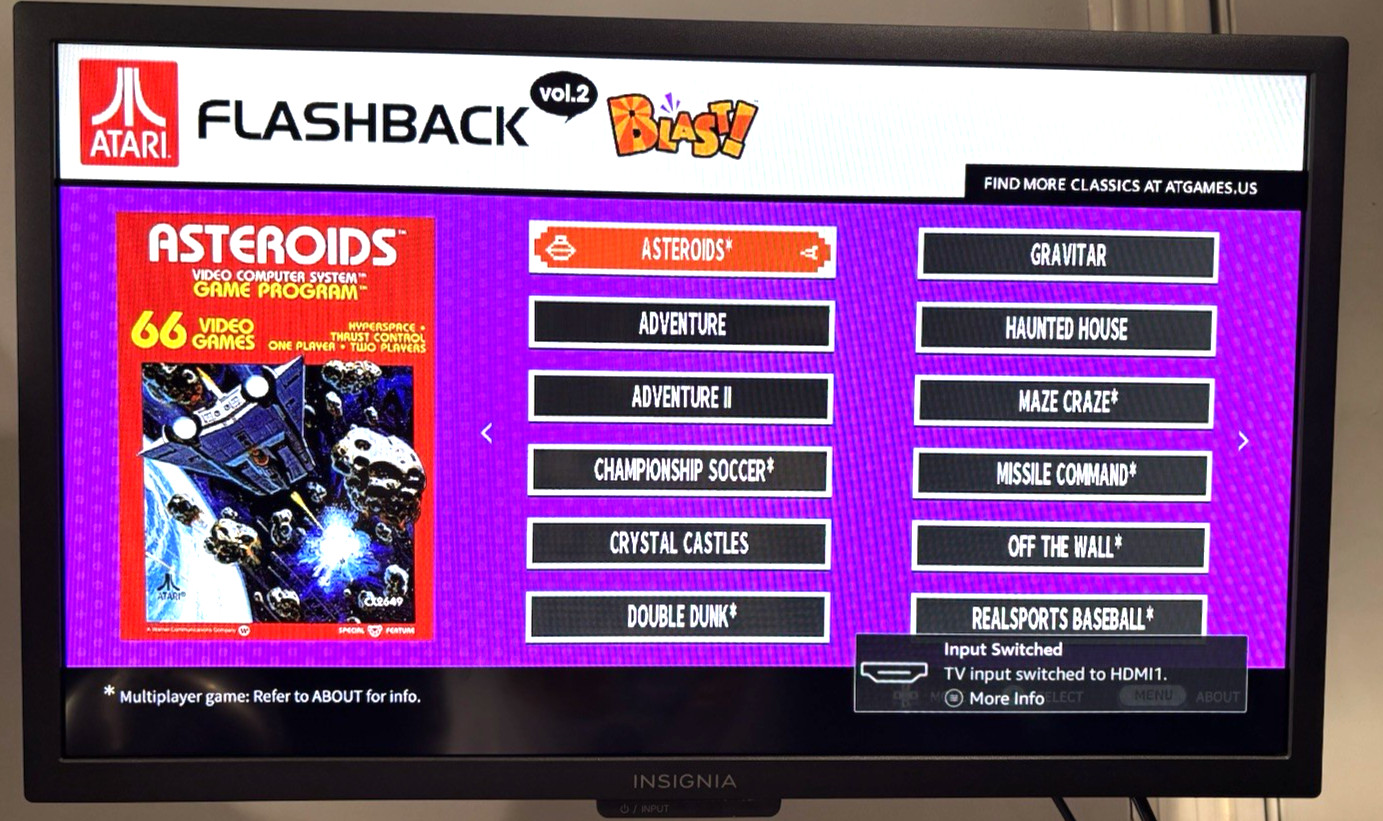 Atari Flashback Blast! Vol. 2 Asteroids HDMI 20 Retro Games Complete & Tested_