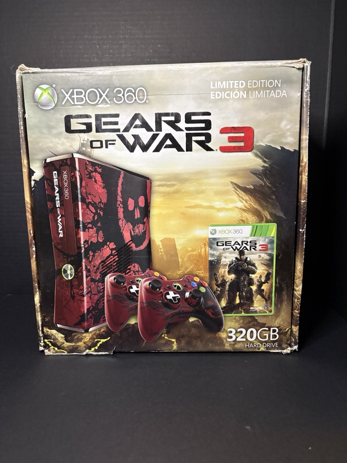Microsoft Xbox 360 Gears of War 3 Limited Edition Console Bundle Red Black HDMI