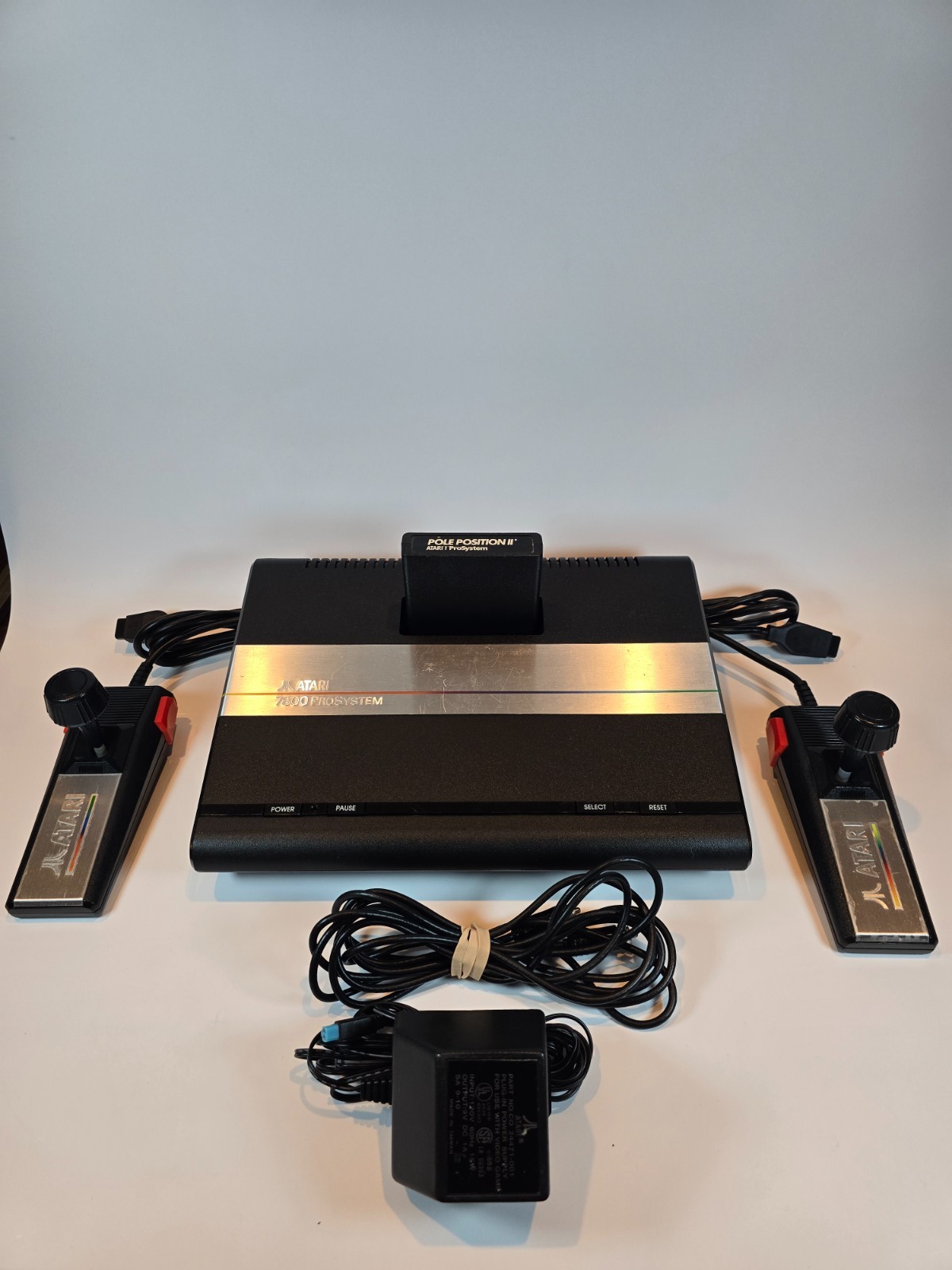 Atari 7800 Console w/Pole Position II,2 Controls, PSU, RF Cable A1 75 5846988
