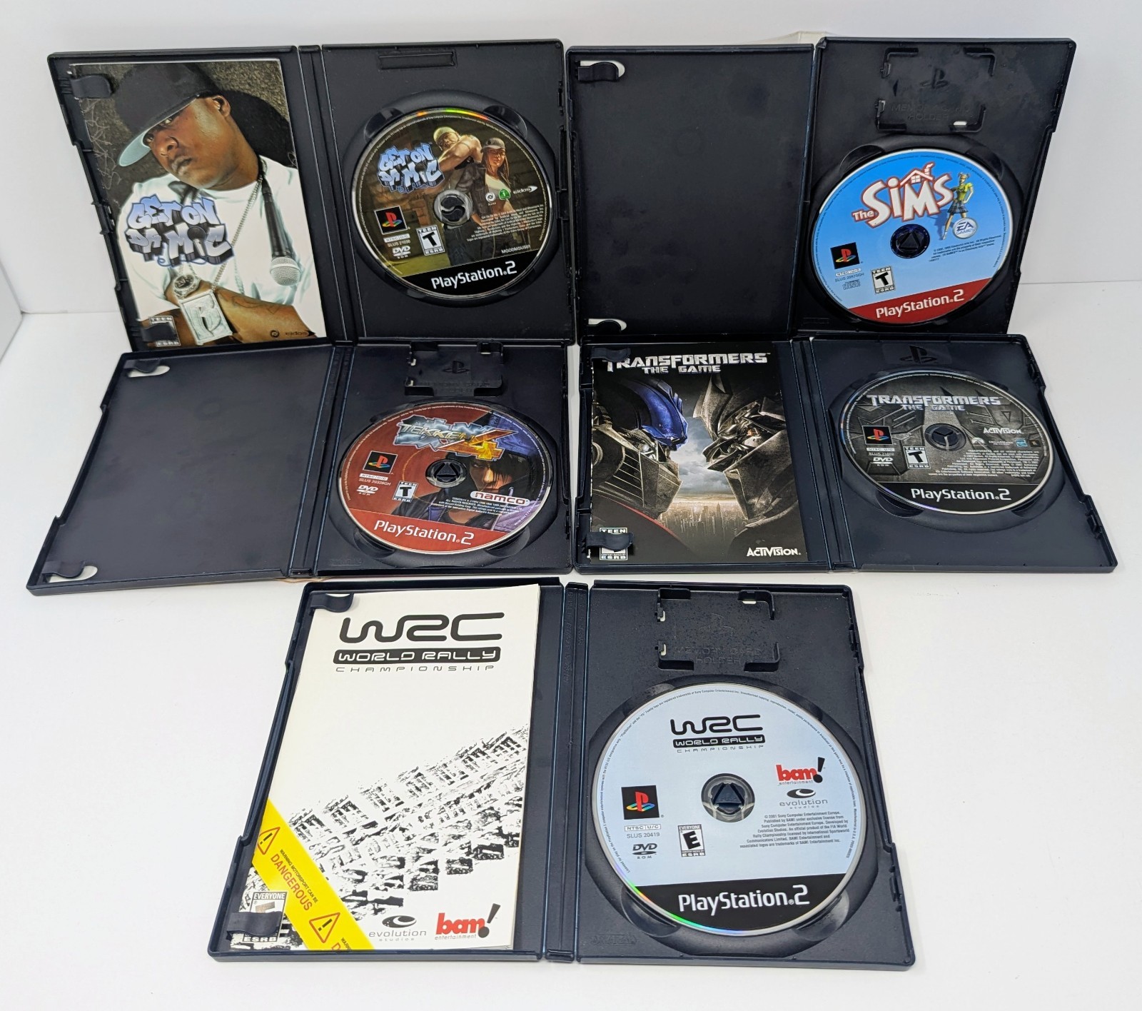 Sony PlayStation 2 PS2 Slim Console Bundle w/ 10 Games – Tekken 4, Sims, & More!