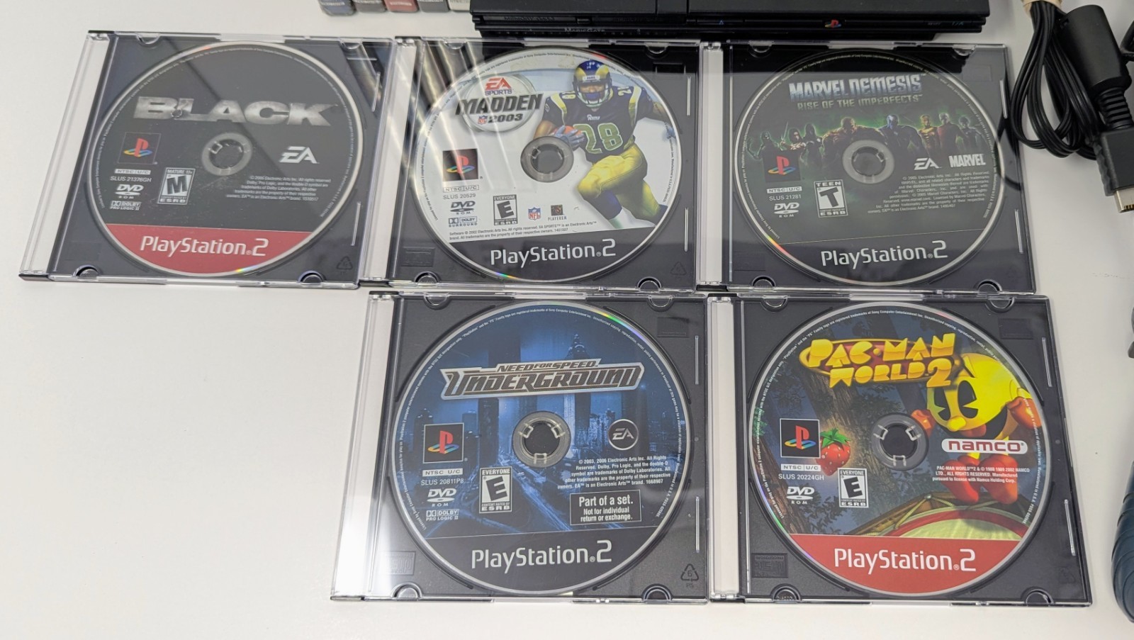 Sony PlayStation 2 PS2 Slim Console Bundle w/ 10 Games – Tekken 4, Sims, & More!