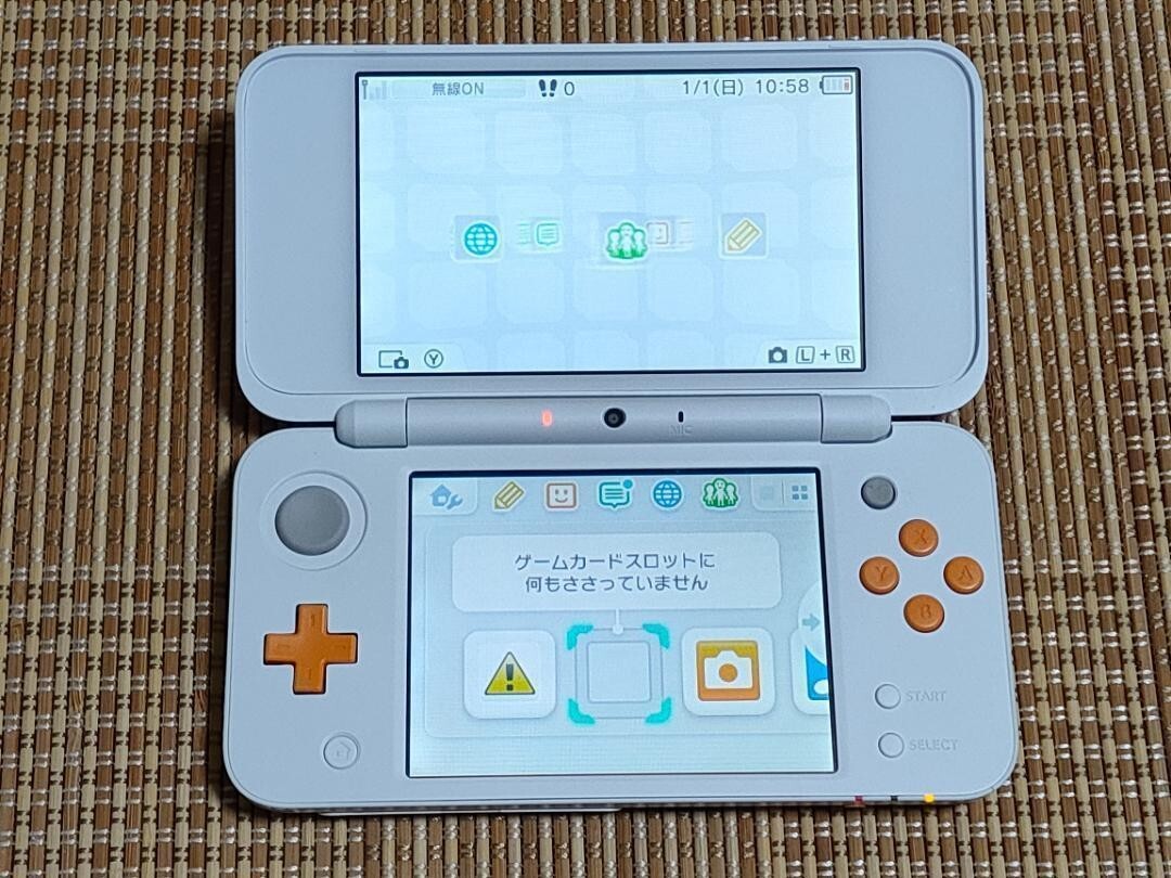 New Nintendo 2DS XL LL White Orange Console Stylus Working Tested Japanese ver