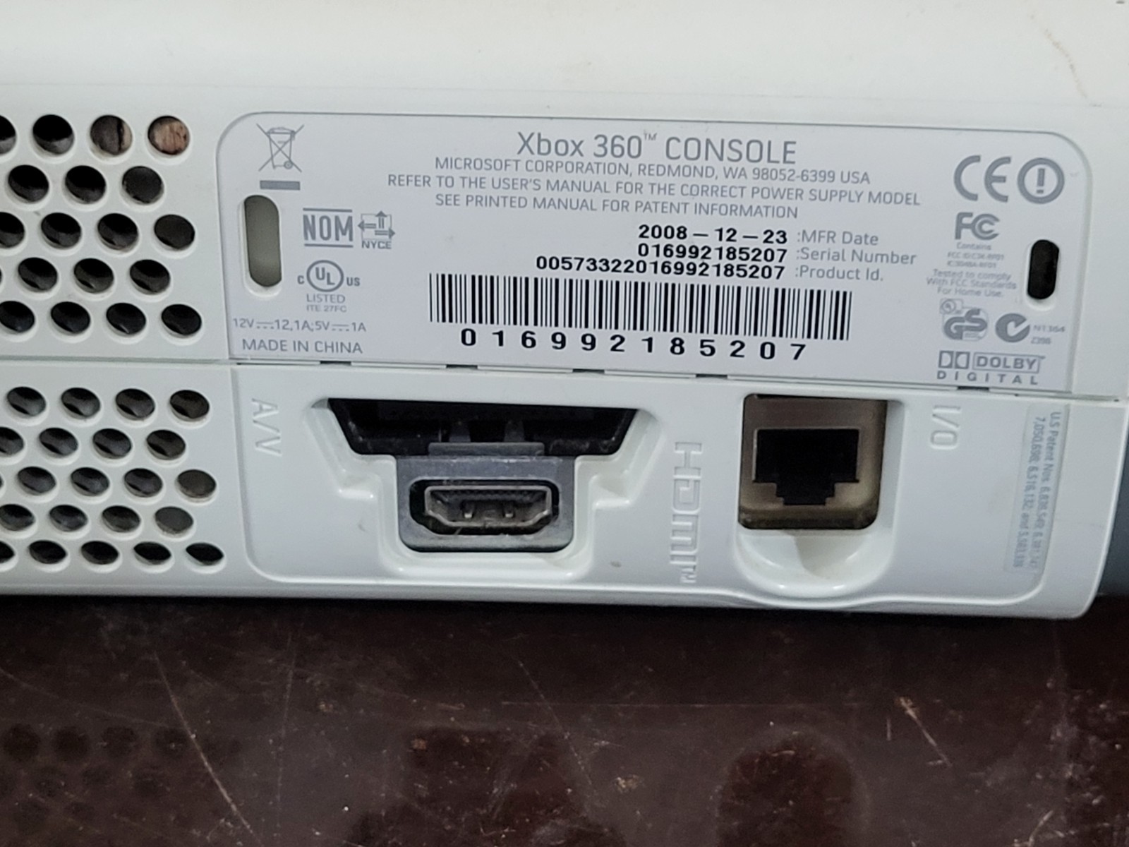Microsoft Xbox 360 Bundle White 60GB Console W/2 Controllers & All Cords – Works