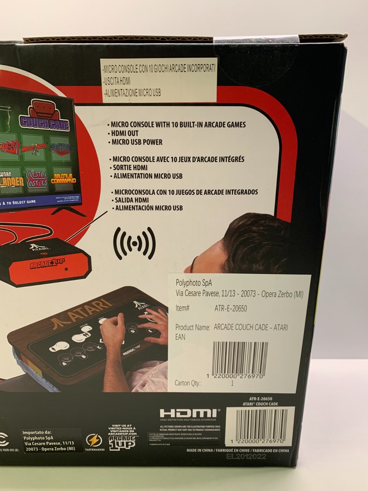 1UP ATARI COUCHCADE WIRELESS GAMING ARCADE CONSOLE – NEW SEALED NEW SEALED