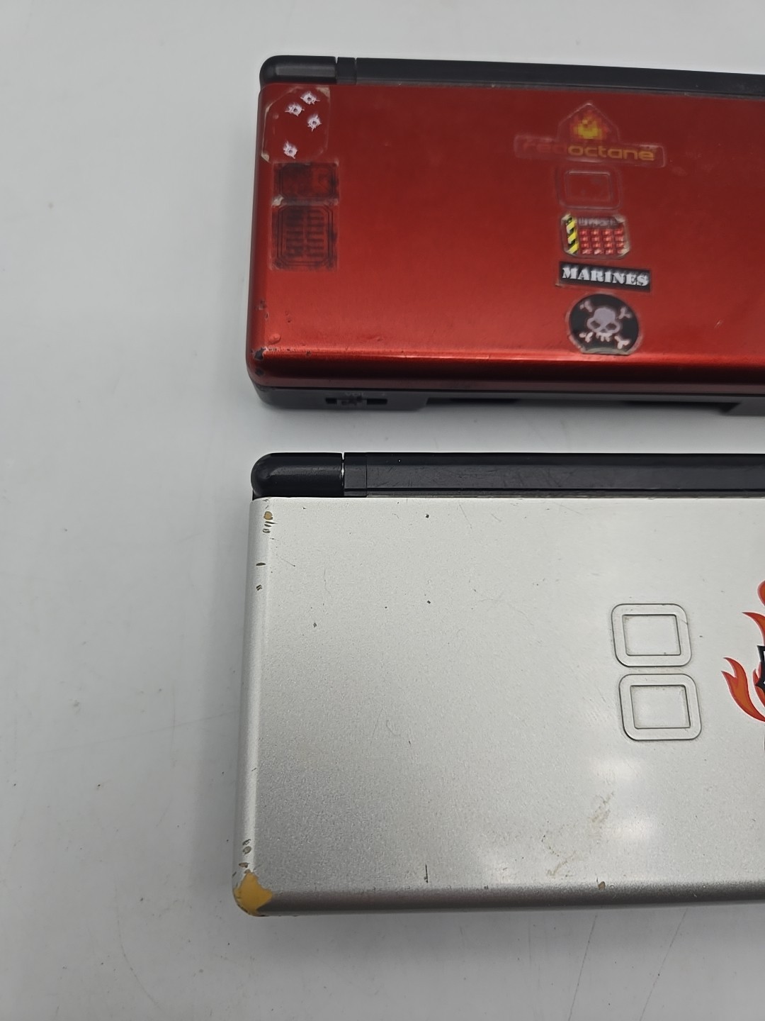 Nintendo DS Lite USG-001 Silver Black Guitar Hero Edition Console & Red AS IS