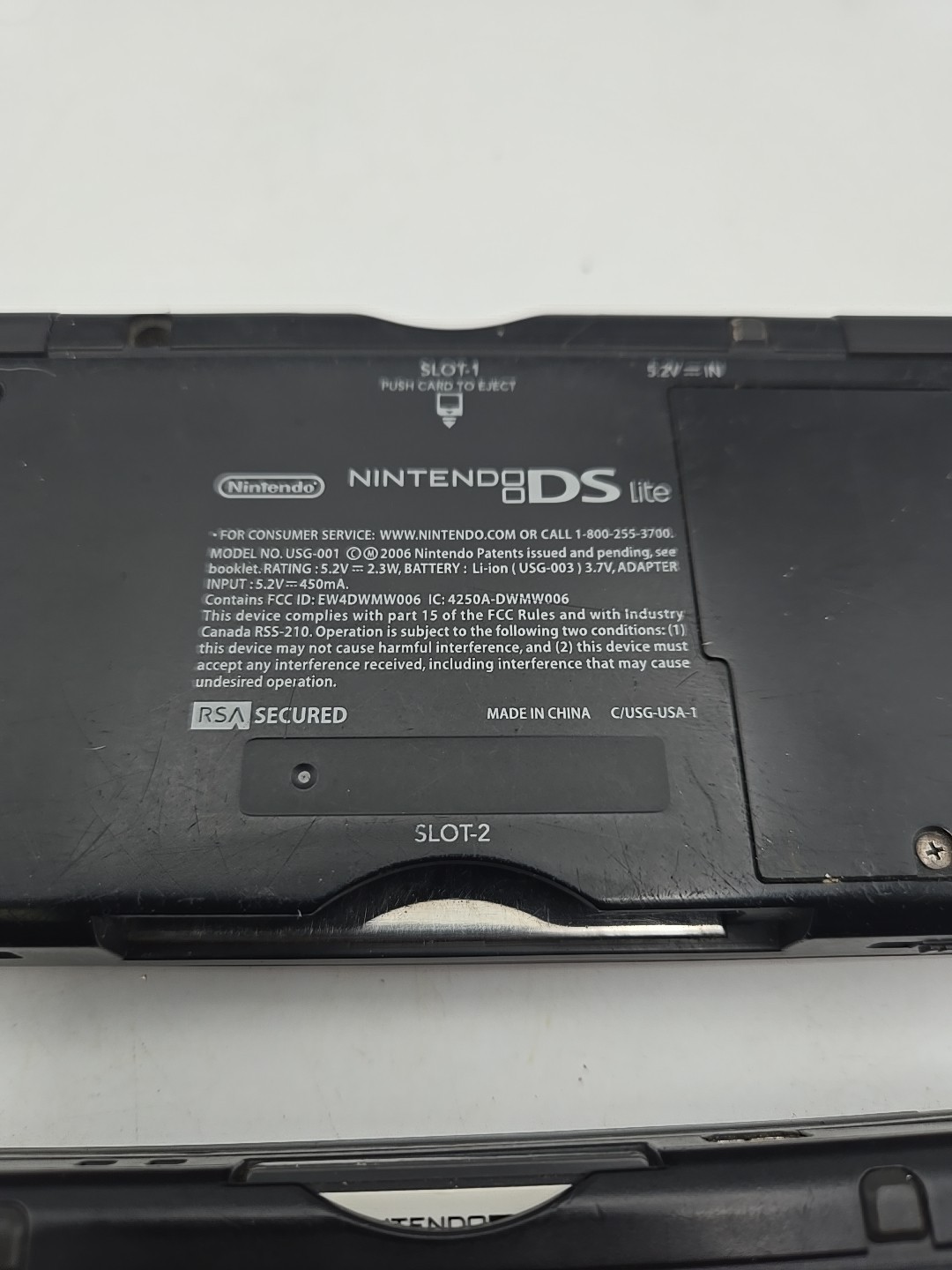 Nintendo DS Lite USG-001 Silver Black Guitar Hero Edition Console & Red AS IS