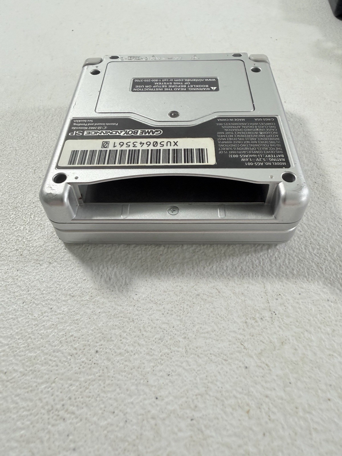 Nintendo Game Boy Advance SP AGS-001 Silver w/ Charger TESTED WORKING