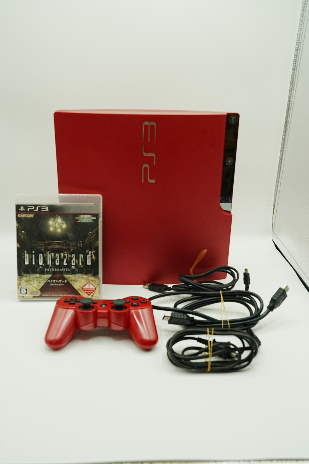 Sony PS3 Scarlet Red CECH-3000B 320GB Console Tested w/ Controller Biohazard