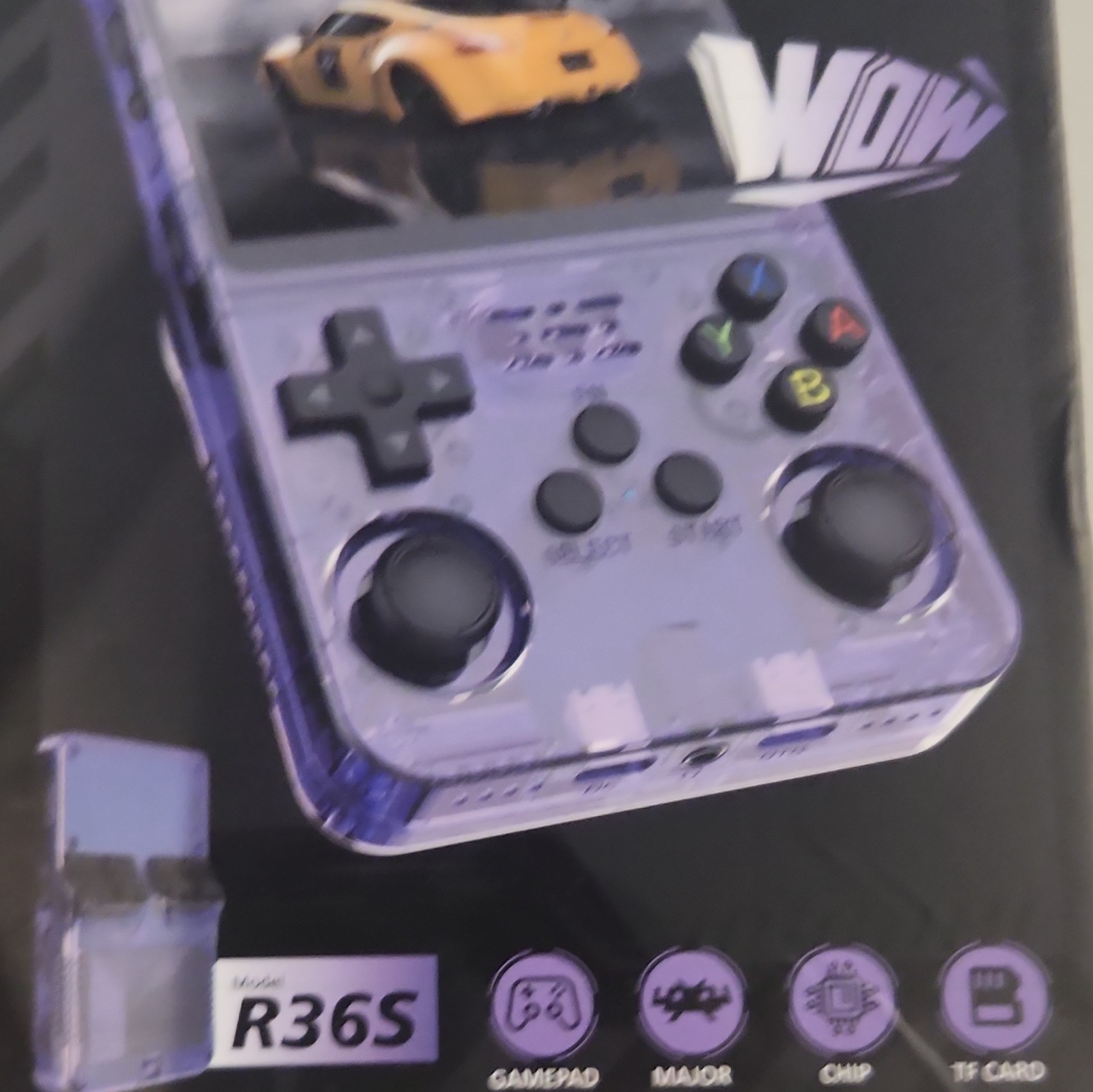 R36S Handheld Game Console 128GB 3.5in 640×480 Purple/White Wi-Fi