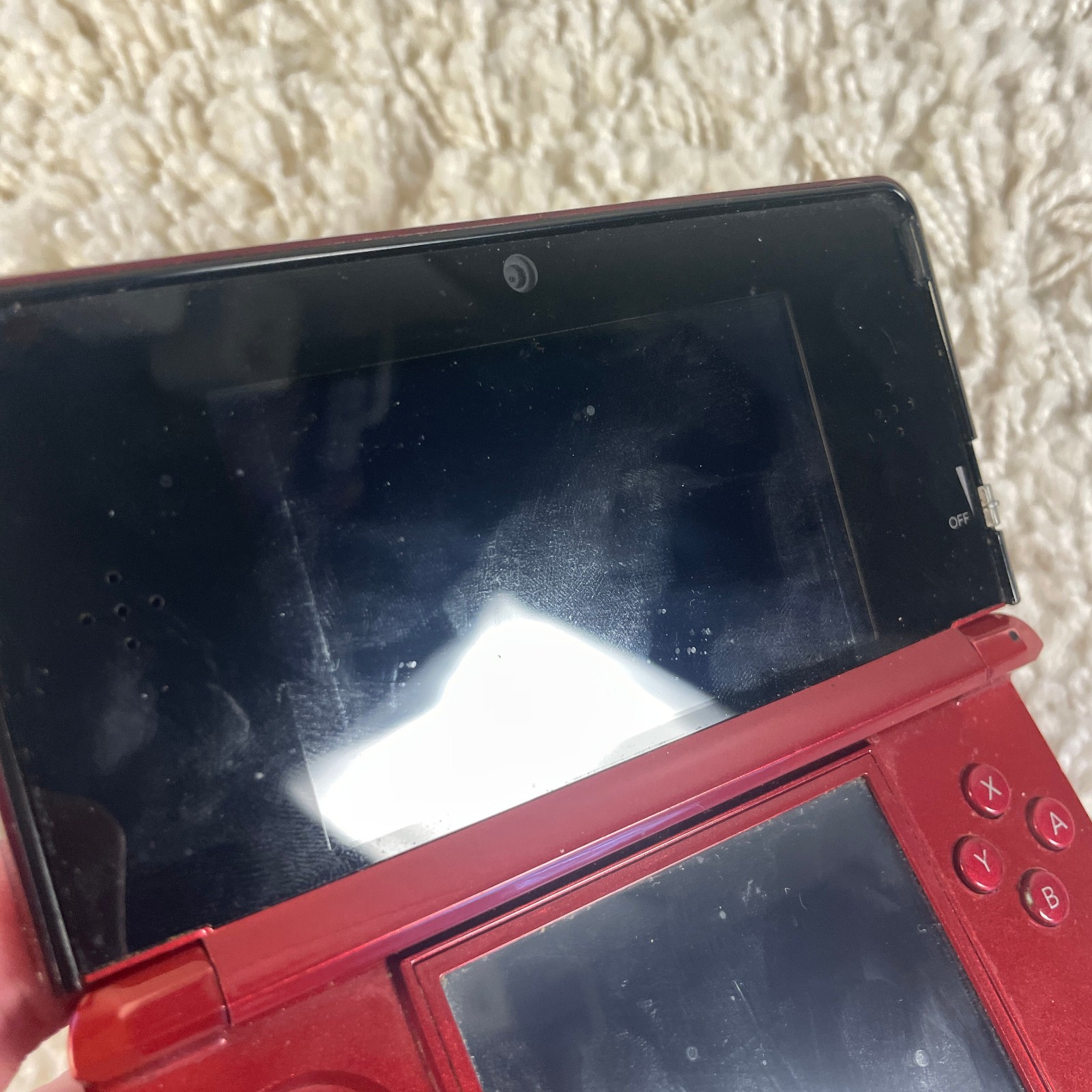 Nintendo 3DS Flame Red Handheld Console System CTR-001 Tested