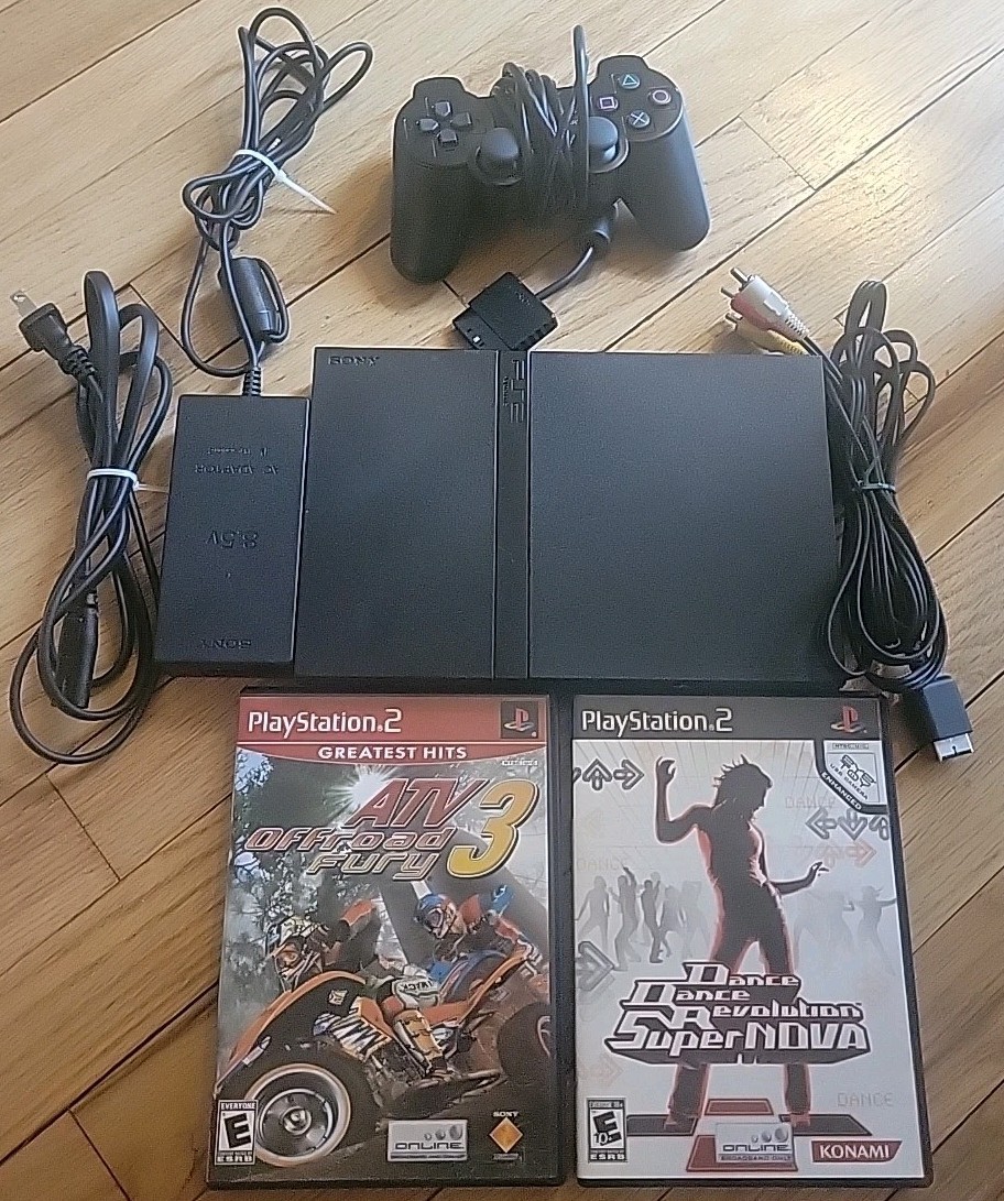 Sony PlayStation 2 console Slim Bundle SCPH-70012 CB W/ ATV Off Road Fury 3- DDR