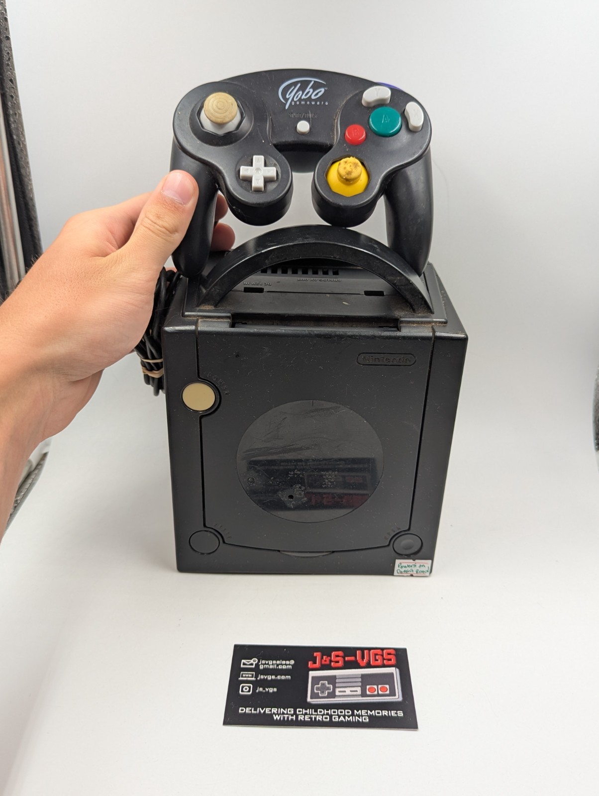 Nintendo GameCube Jet Black No Disc Read AS IS Console Yobo Controller
