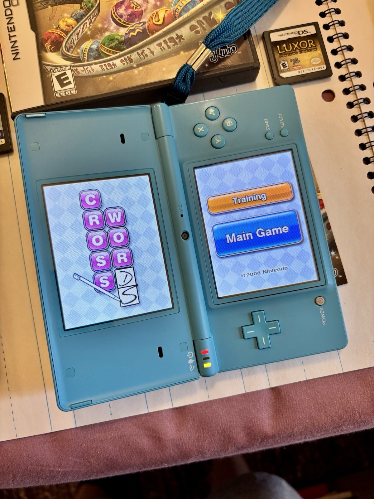 Nintendo DSi Blue Complete CIB Huge Bundle 15 Games Tested Matching Serials